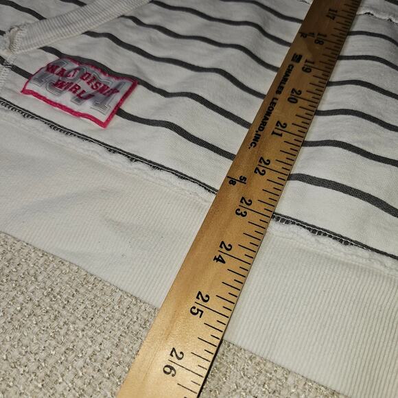 Walt Disney World Hooded Striped Sweatshirt Grey and White XXL PTP 22 Length 25 - Picture 6 of 9